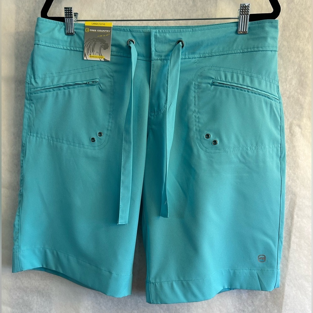 Free Country Women's Aqua Bermuda Board Shorts